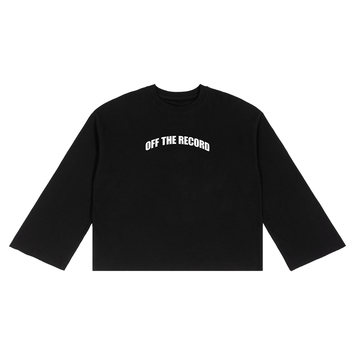 KEY ATELIER Waffle Raw Edge T-Shirt in Black – product image 5