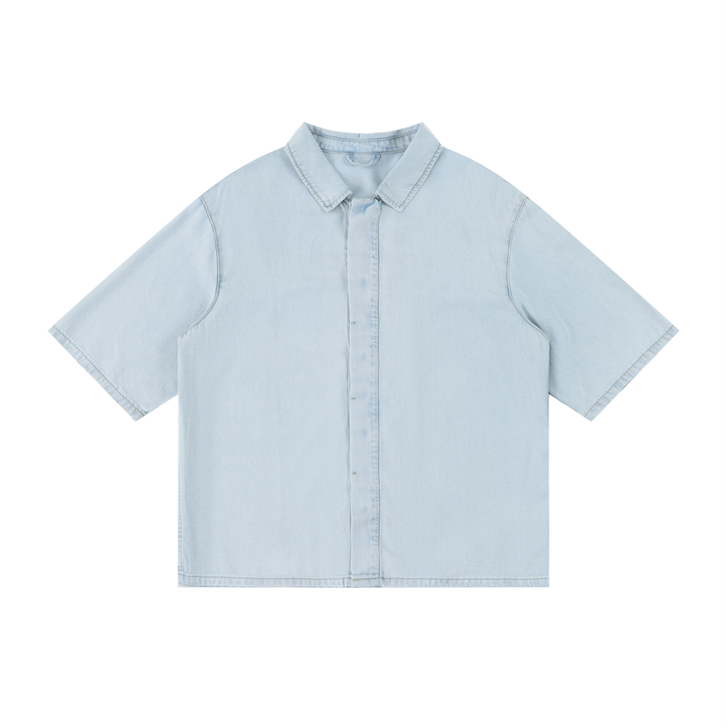Unisex Vintage Wash Drop Shoulder Lyocell Shirt