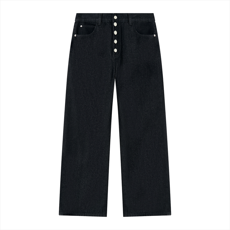 Men's Vintage Wash Wide Leg Denim Jeans