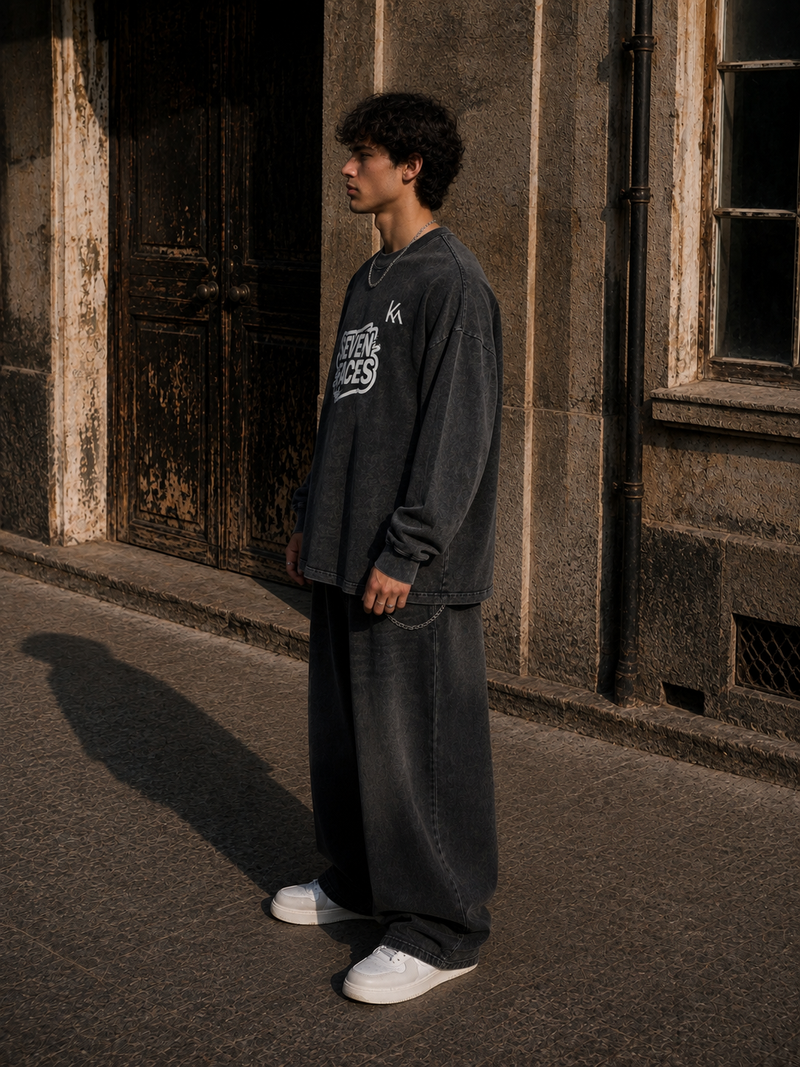 Snow Washed Frayed Edge T-Shirt