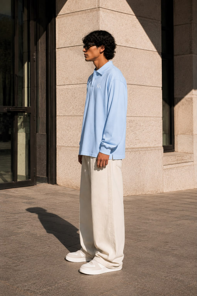 Loose Long Sleeve Polo Shirt