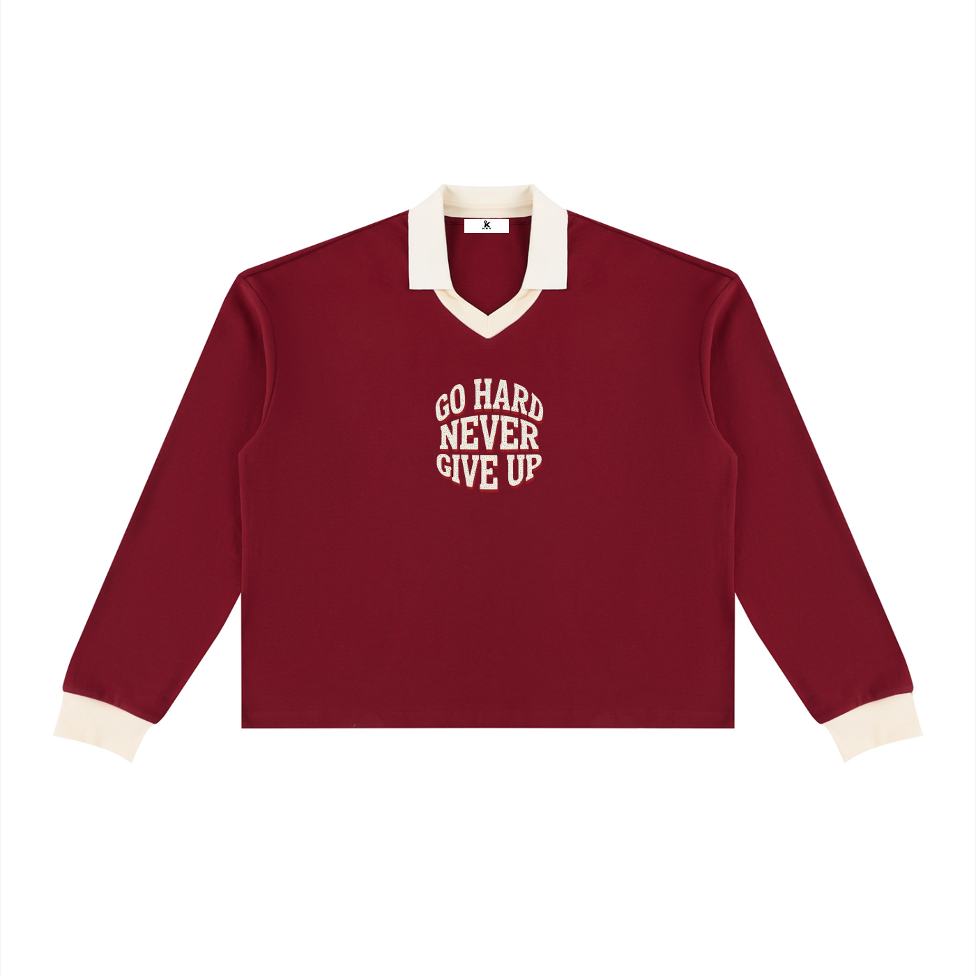KEY ATELIER Color Block Long Sleeve Sweatshirt in Red – product image 5