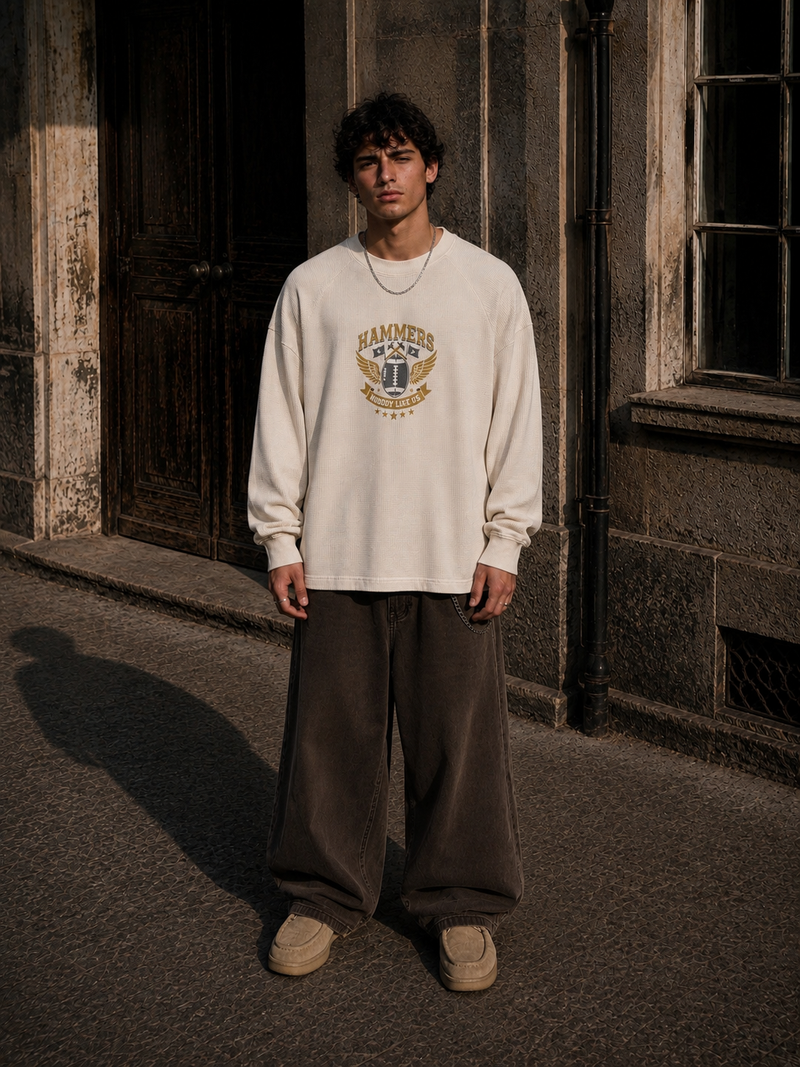 Vintage Wash Boxy  Waffle T-Shirt