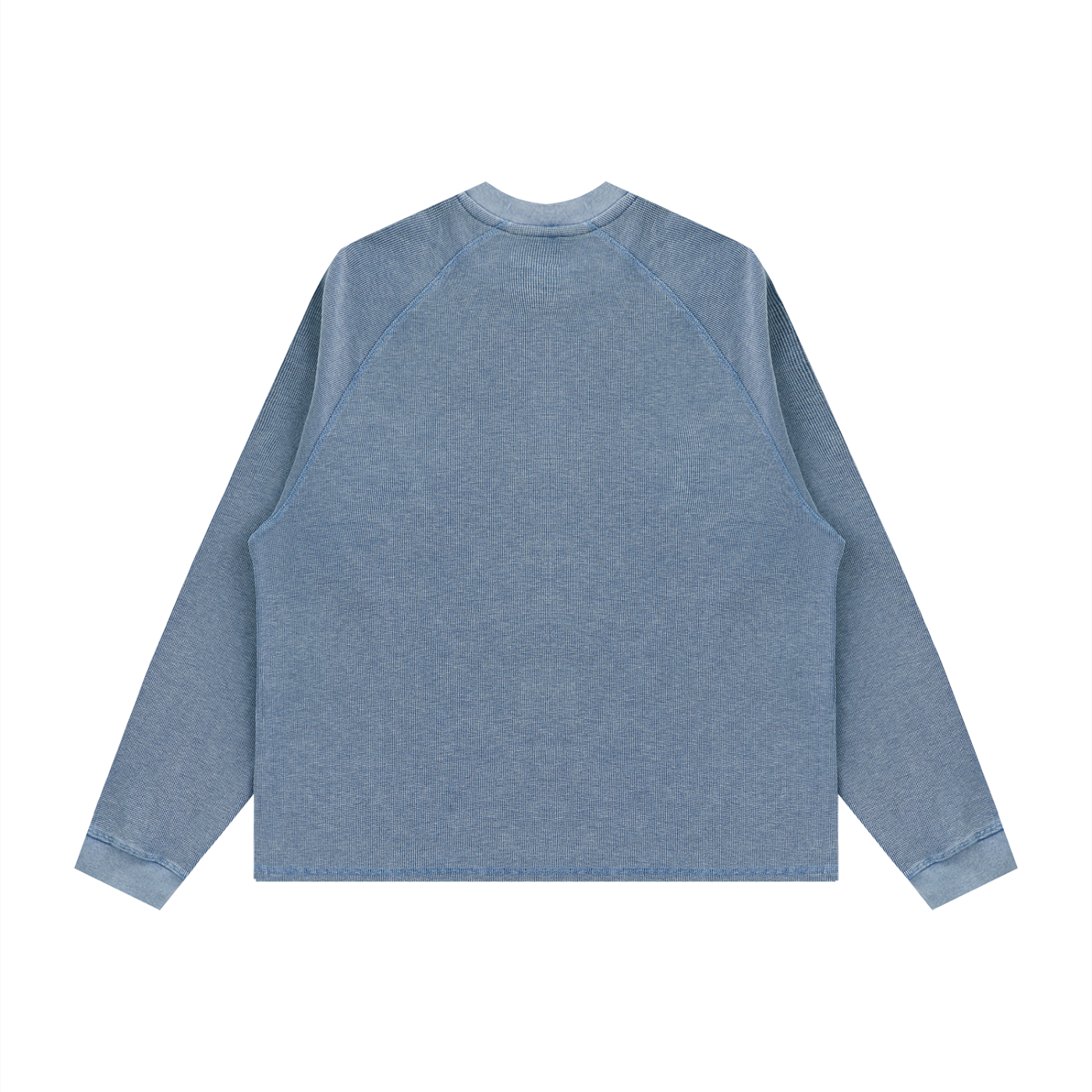 KEY ATELIER Vintage Wash Boxy  Waffle T-Shirt in Blue – product image 5