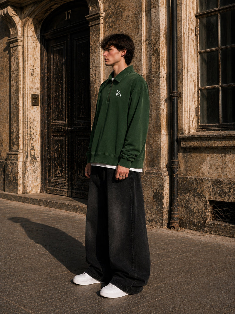 Vintage Wash Quarter-Zip Sweatshirt
