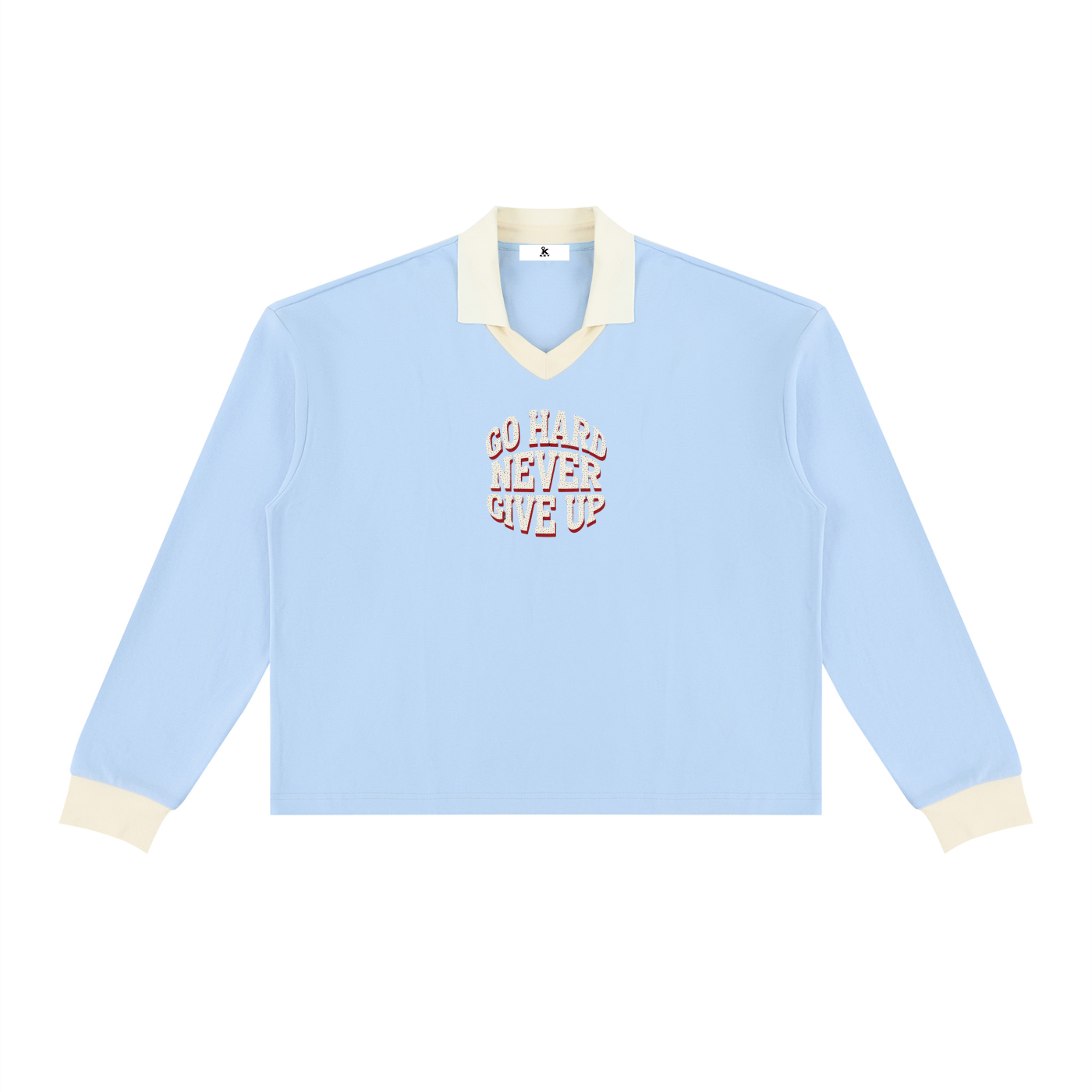 KEY ATELIER Color Block Long Sleeve Sweatshirt in Sky Blue – product image 5