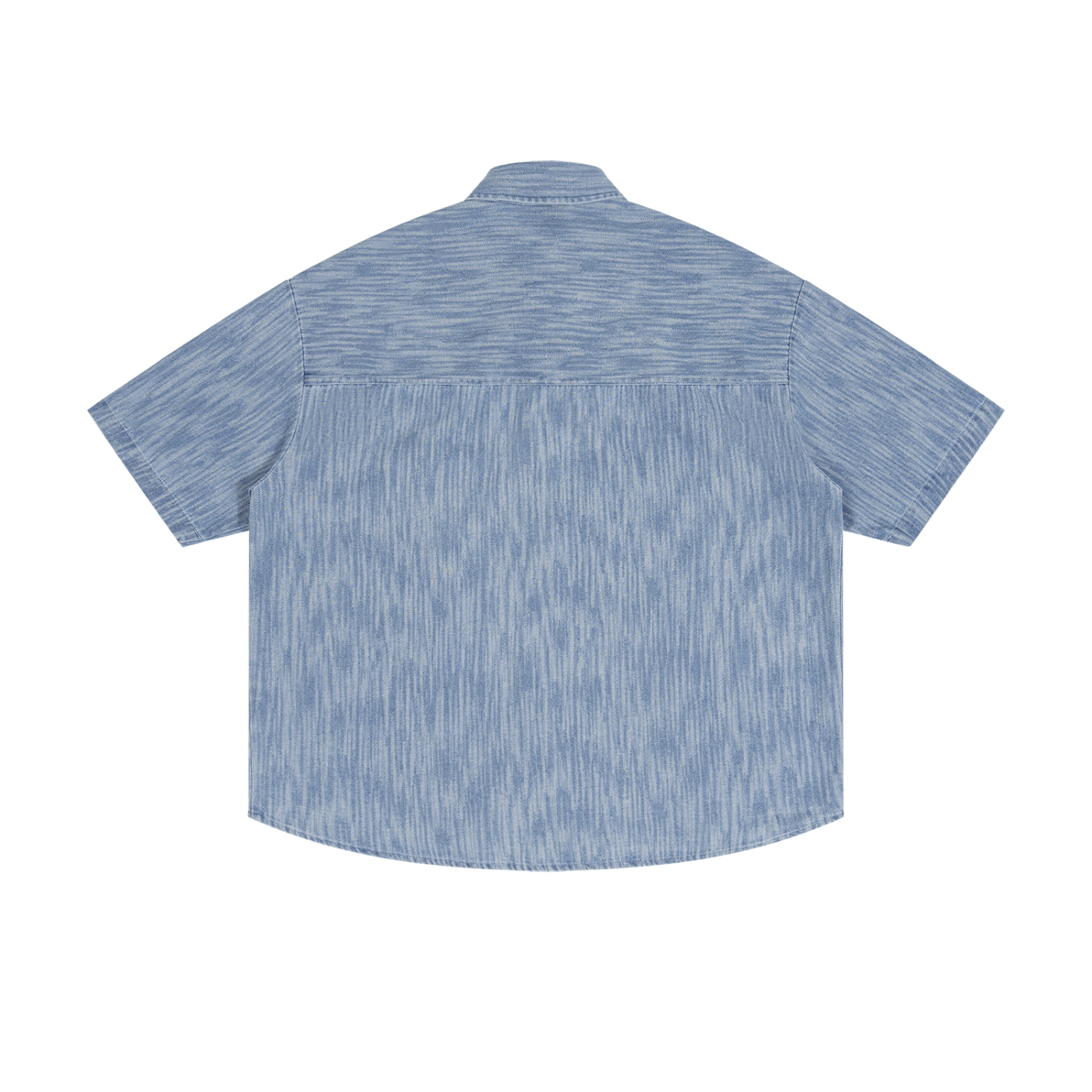 KEY ATELIER Boxy Vintage Wash Denim Shirt in Jeans Blue – product image 5