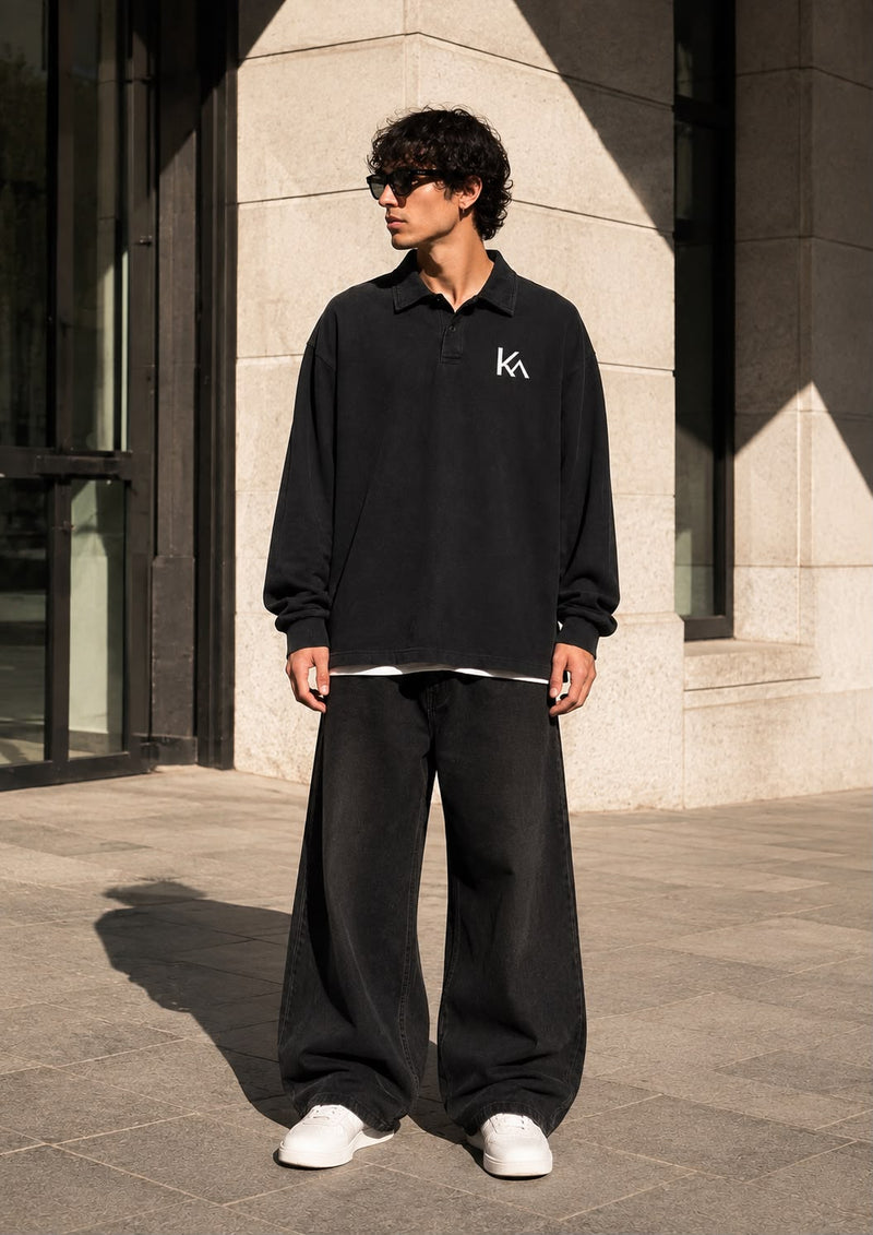 Loose Long Sleeve Polo Shirt