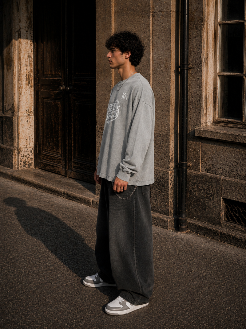Snow Washed Frayed Edge T-Shirt