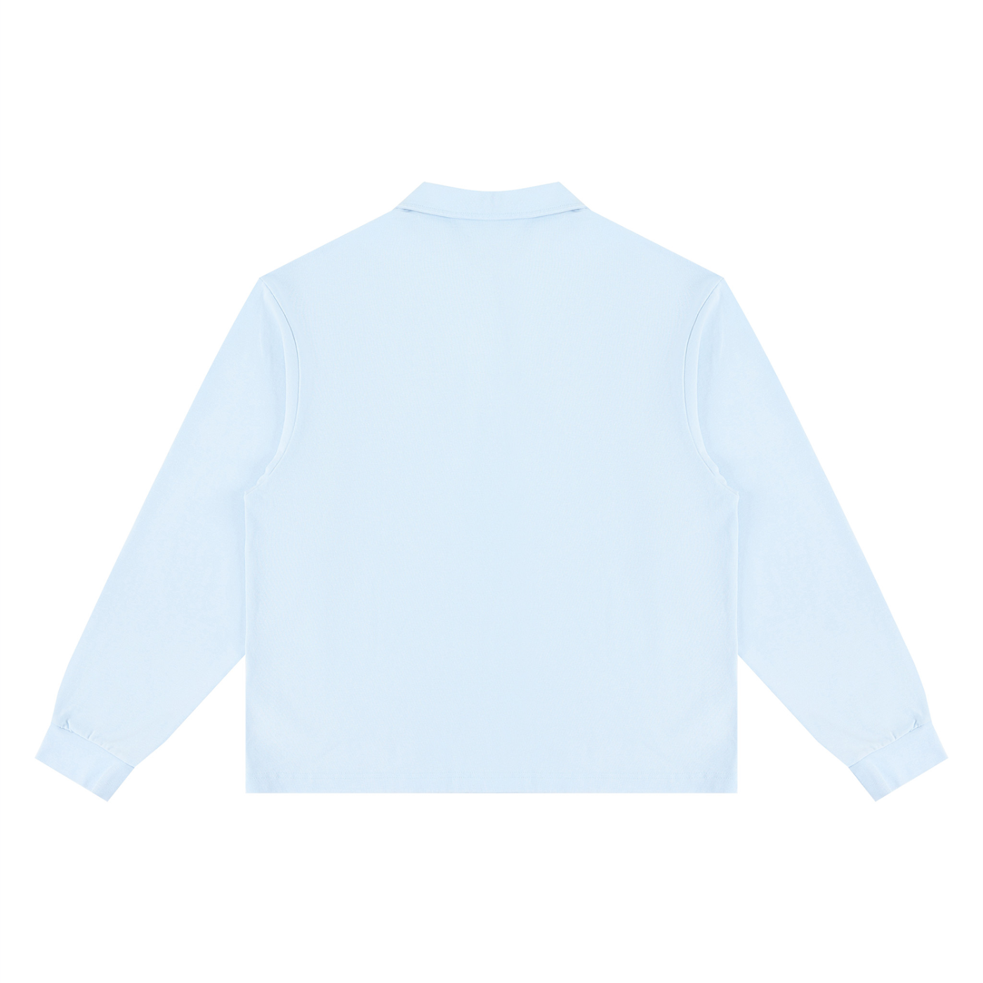 KEY ATELIER Loose Long Sleeve Polo Shirt in Sky Blue – product image 5