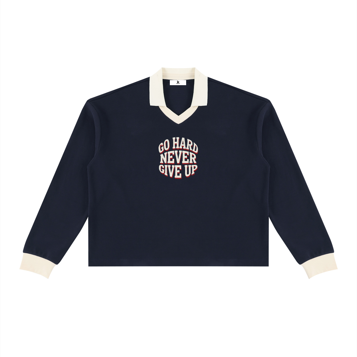 KEY ATELIER Color Block Long Sleeve Sweatshirt in Navy Blue – product image 5