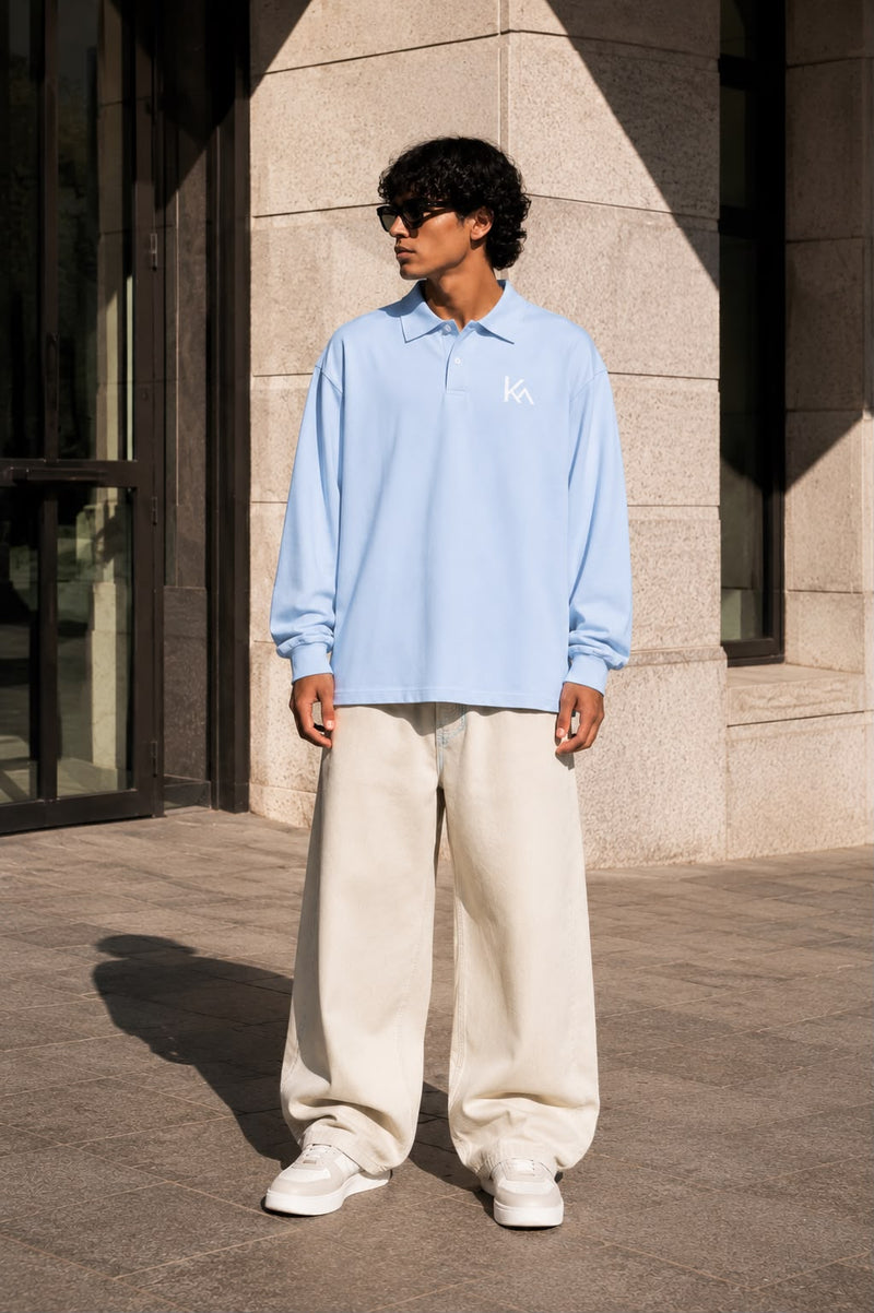 Loose Long Sleeve Polo Shirt