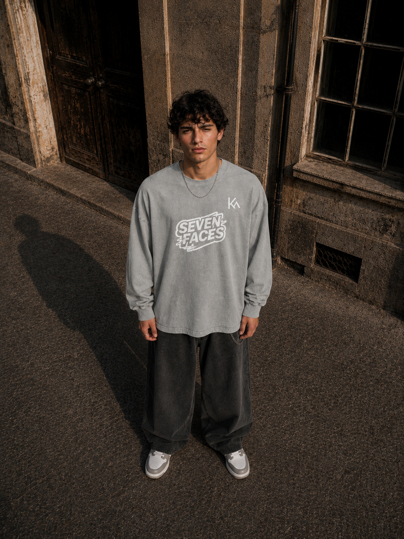 Snow Washed Frayed Edge T-Shirt