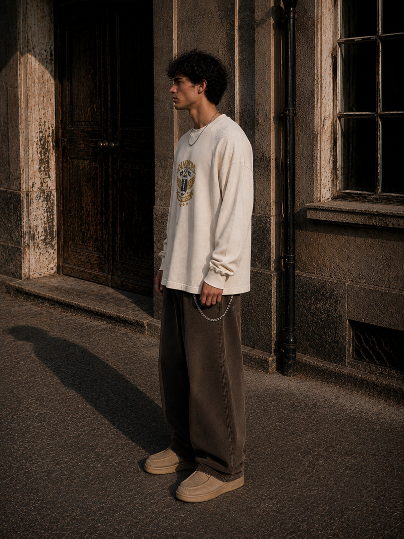 Vintage Wash Boxy  Waffle T-Shirt
