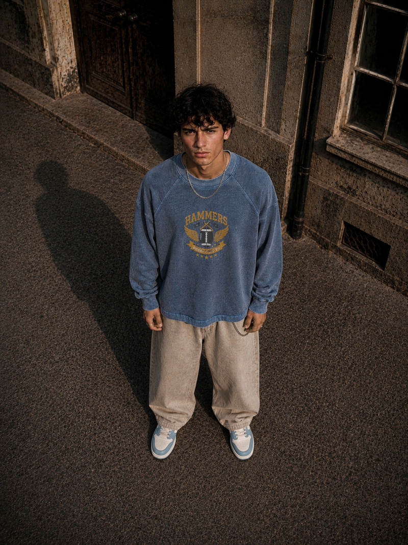 Vintage Wash Boxy  Waffle T-Shirt