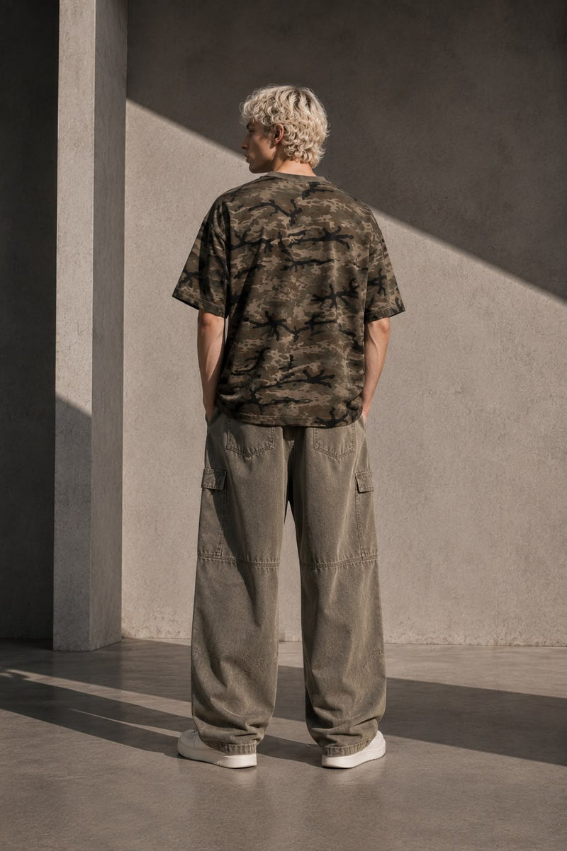 Boxy Camo Print T-Shirt