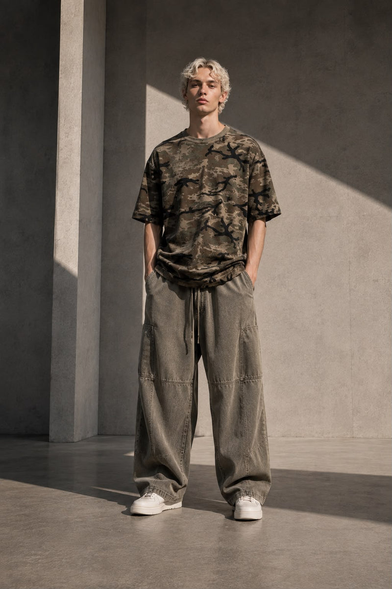 Boxy Camo Print T-Shirt