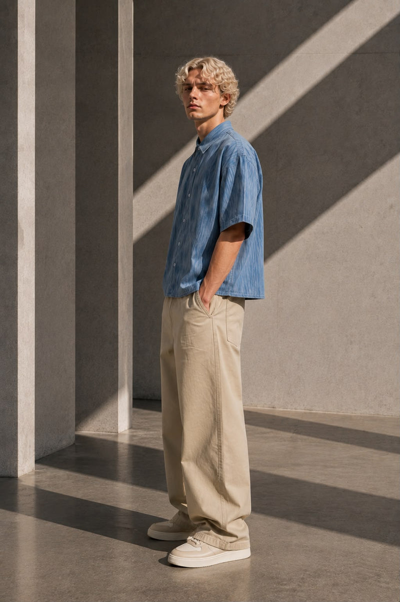 Boxy Vintage Wash Denim Shirt