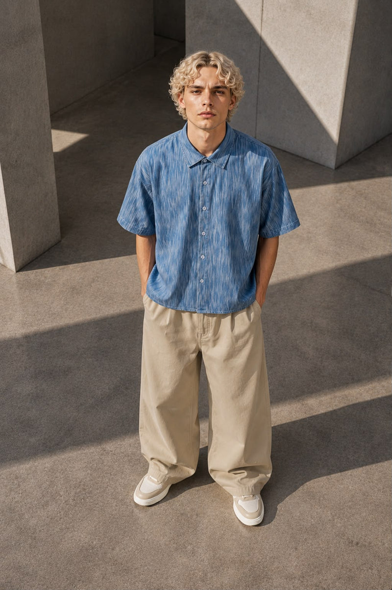 Boxy Vintage Wash Denim Shirt
