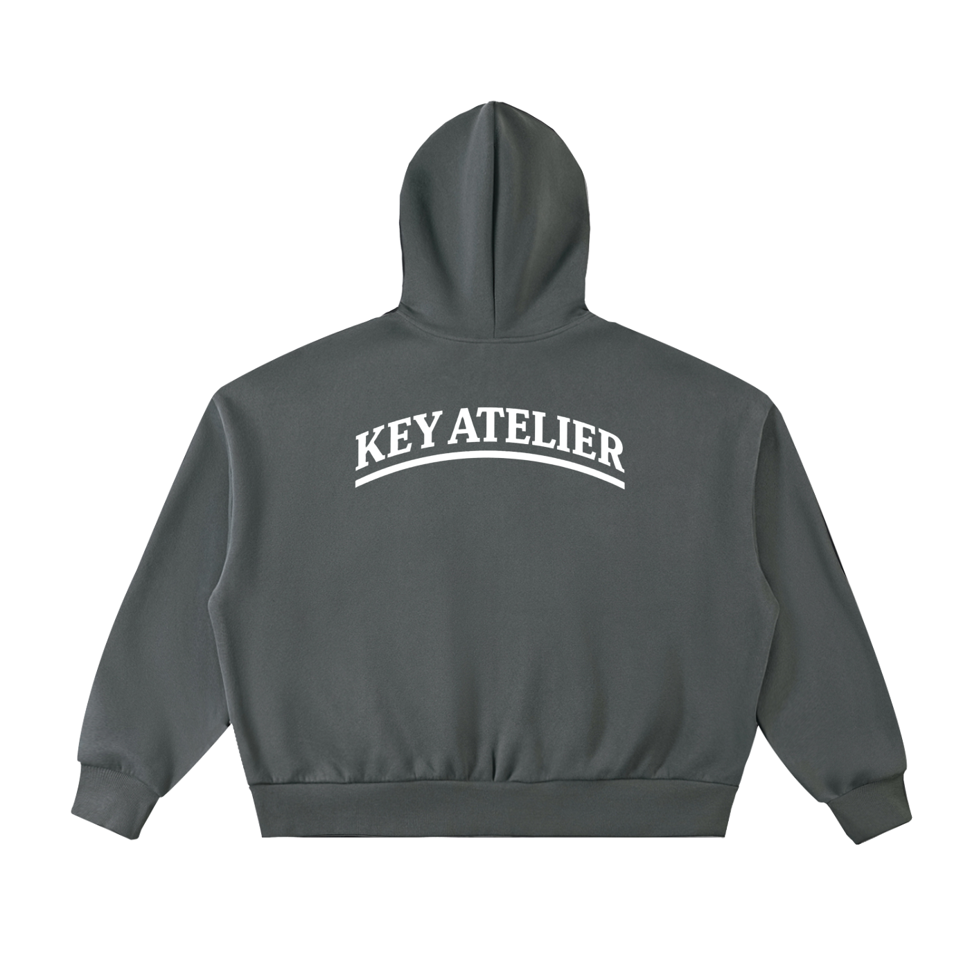 Fleeced Full-Zip Boxy Hoodie