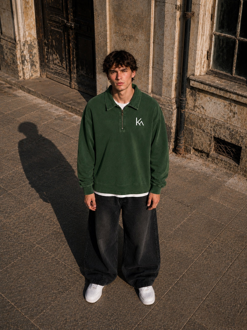 Vintage Wash Quarter-Zip Sweatshirt