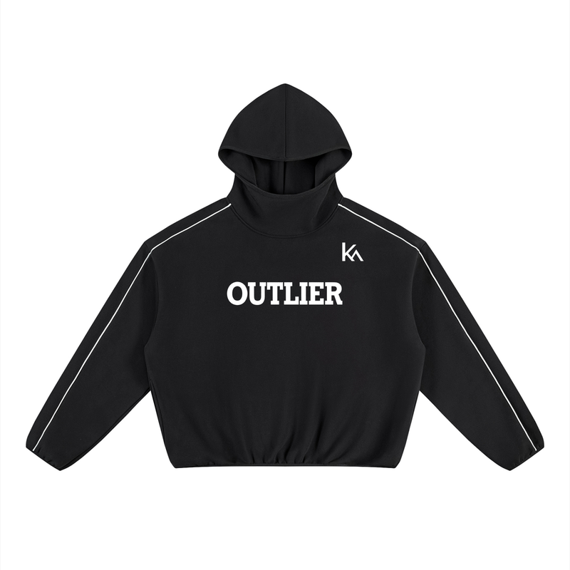 Boxy Piping Fleece Hoodie