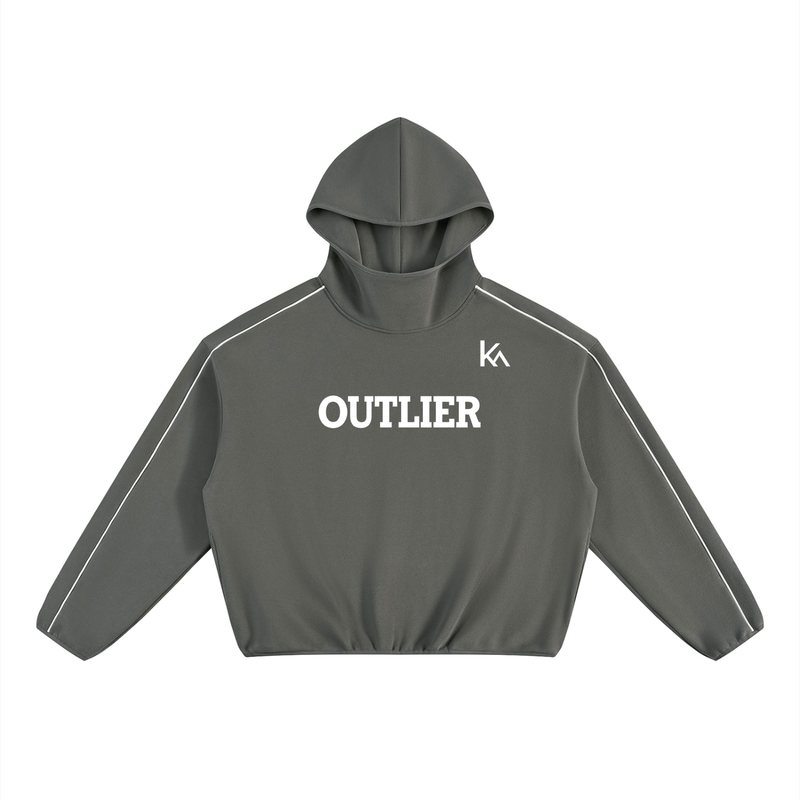 Boxy Piping Fleece Hoodie