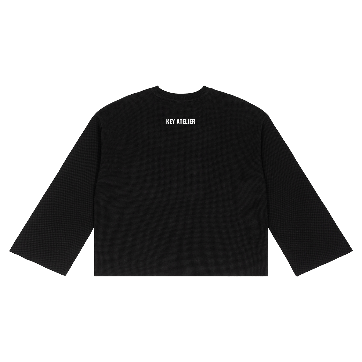 KEY ATELIER Waffle Raw Edge T-Shirt in Black – product image 6