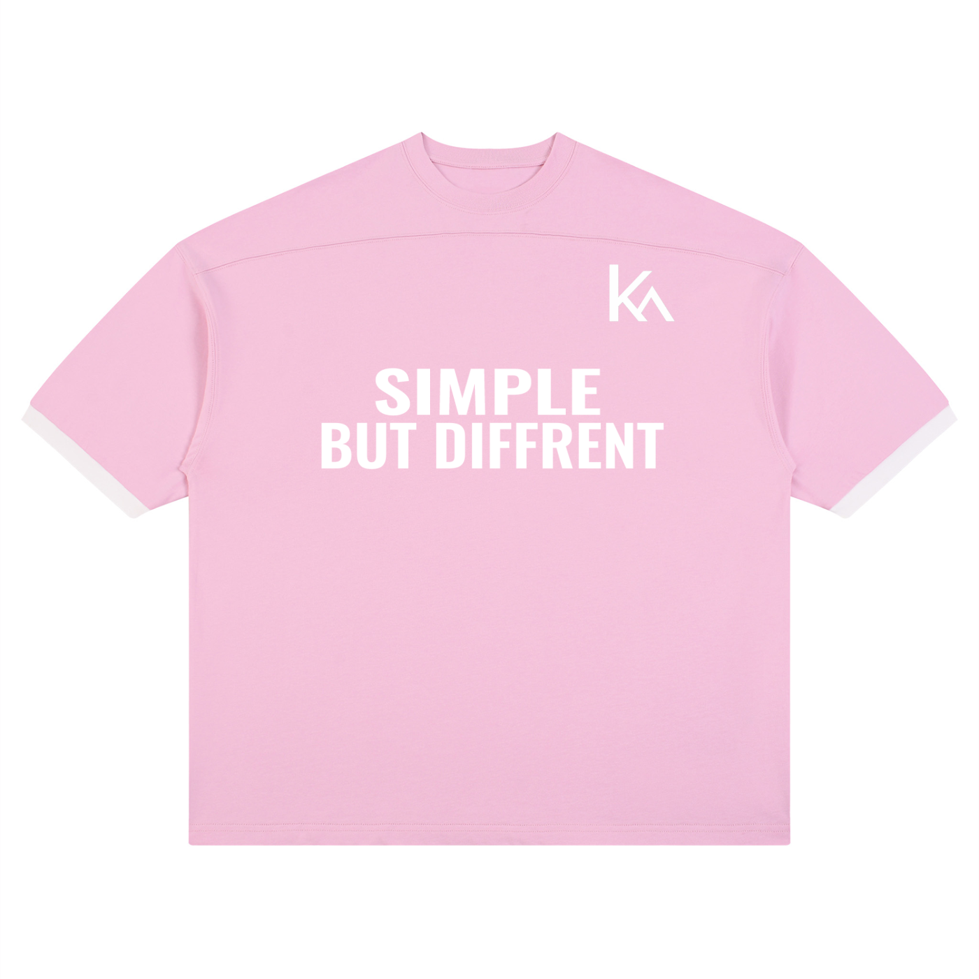KEY ATELIER Color Block Drop Shoulder T-Shirt in Pink – product image 5