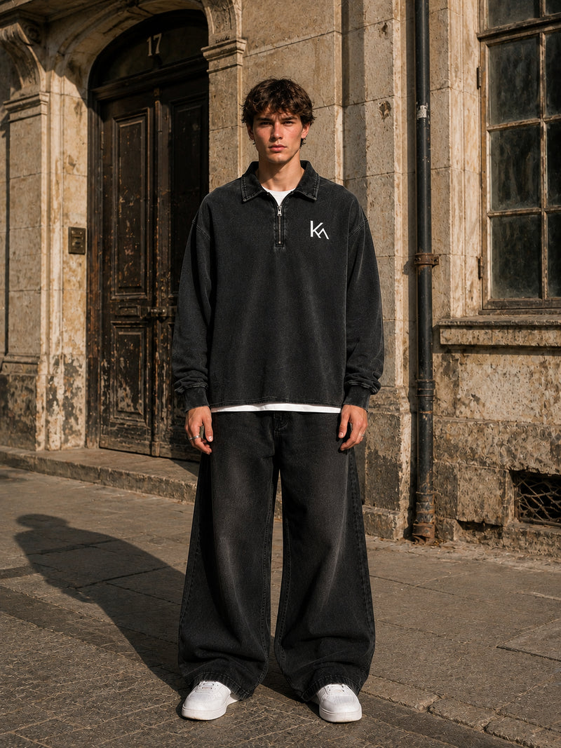 Vintage Wash Quarter-Zip Sweatshirt