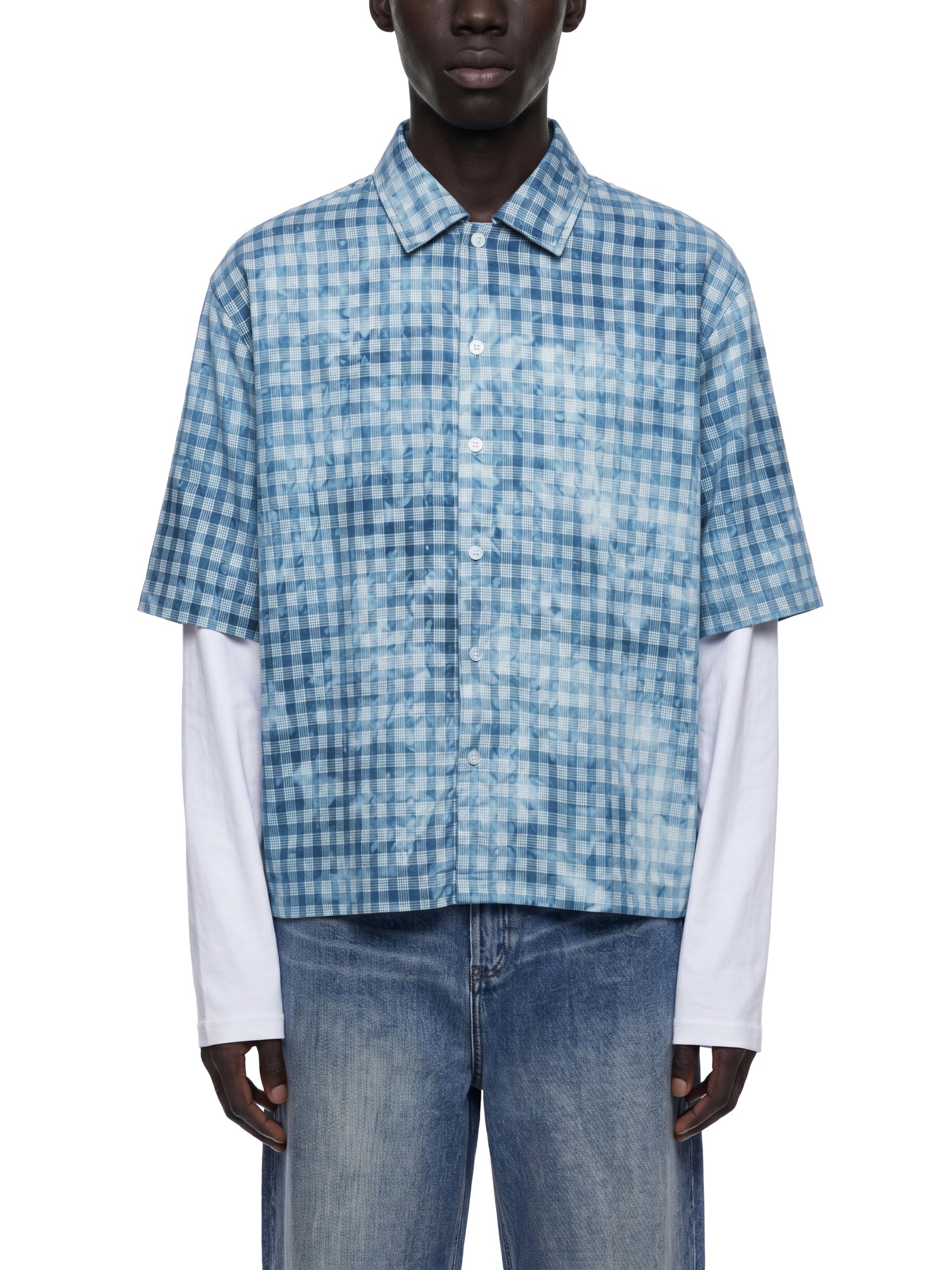Vintage Wash Plaid Short Sleeve Shirt