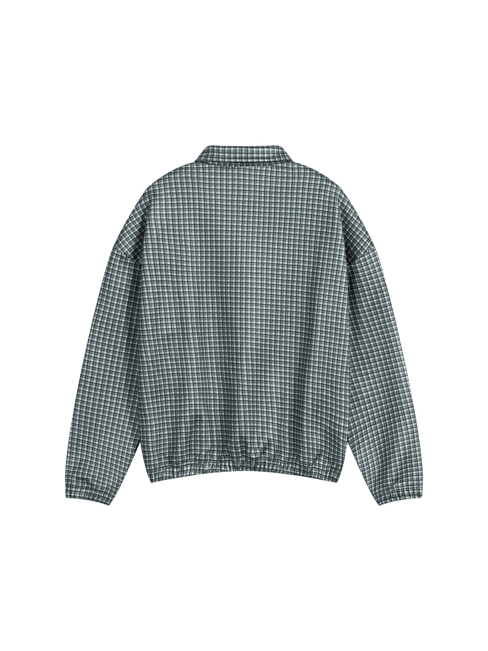 KEY ATELIER Plaid Quarter-Zip Sweatshirt in Navy Blue Plaid – product image 6